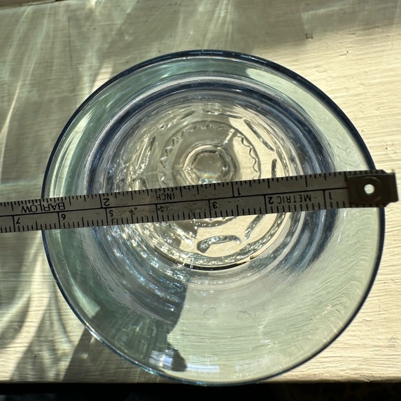 8-Kings Crown Thumbprint blue Cordial Cocktail Juice Glass Flashed 4 3/8” tall - Picture 2 of 7